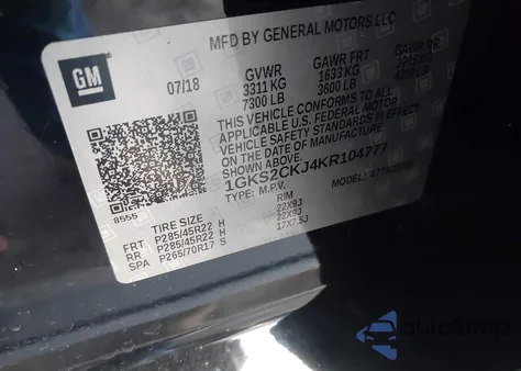 2019 GMC Yukon Denali from USA, damaged, VIN 1GKS2CKJ4KR104777